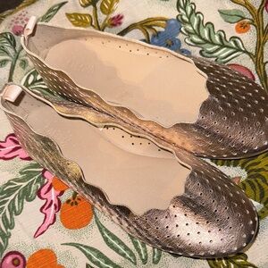 Gymboree‎ Girls Flat Dress shoes Metallic Rose Gold